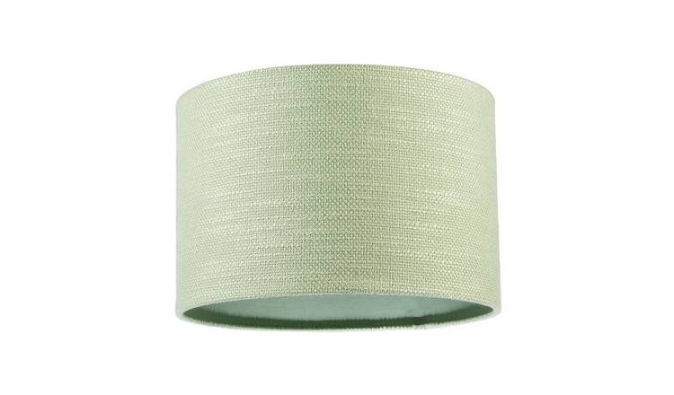 Happy Homewares Bobbled and Textured Linen in Emerald Mint Lampshade - 30cm
