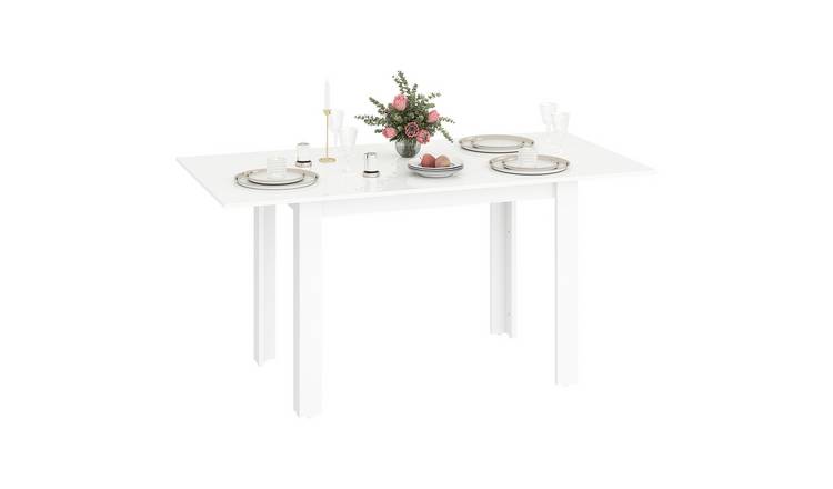 HOMCOM 6 Seater Rectangular Extendable Dining Table - White