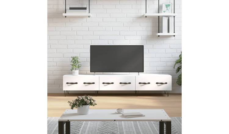 Walplus Engineered Wood TV Cabinet - White - 150 x 36 x 30 cm