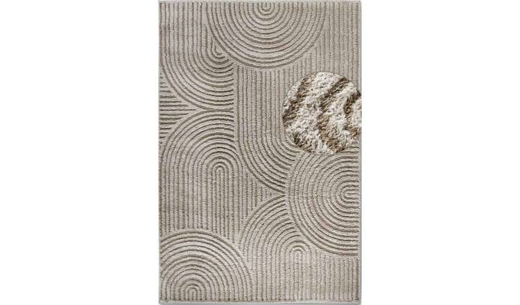 Hanse Home Beige Chappe Geometric Shaggy Rug - 200 x 280cm