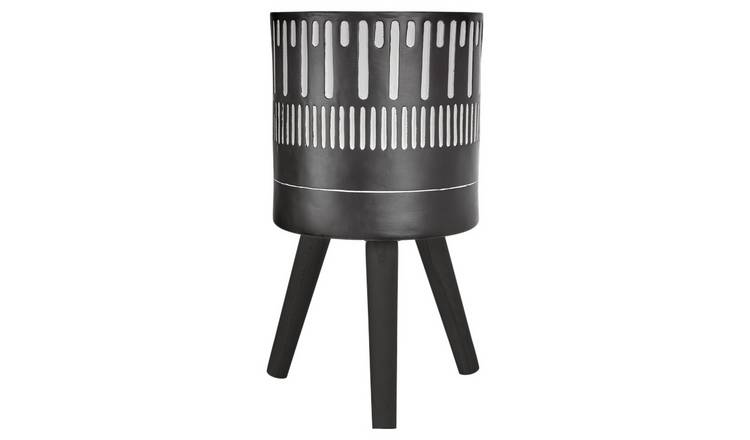 Orsina Darnell Large Finish Planter - Black and White