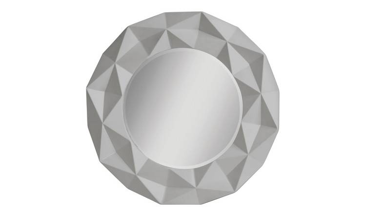 Orsina Stockholm 3D Effect High Gloss Round Wall Mirror – Grey