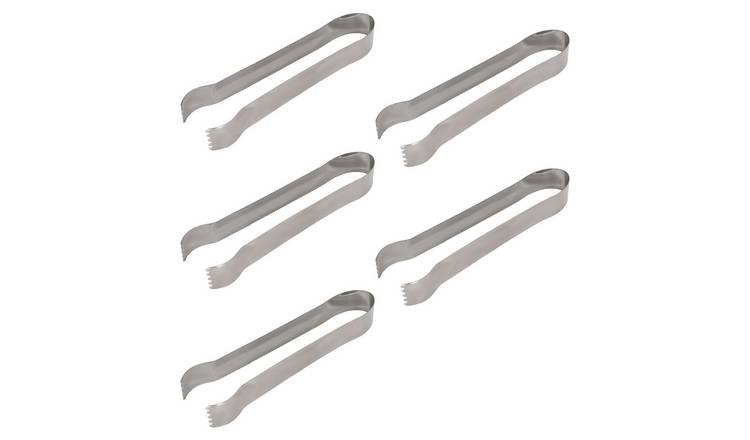 Rink Drink Stainless Steel Ice Tongs - Pack of 5