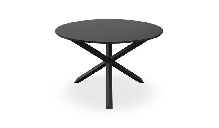 Furniture Online Malvern Round 4-6 Seater Oak Legs Dining Table - Black