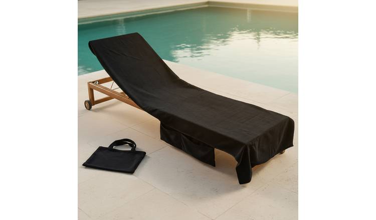 OHS Microfibre Quick Dry Absorbent Beach Towel in a Bag - Black