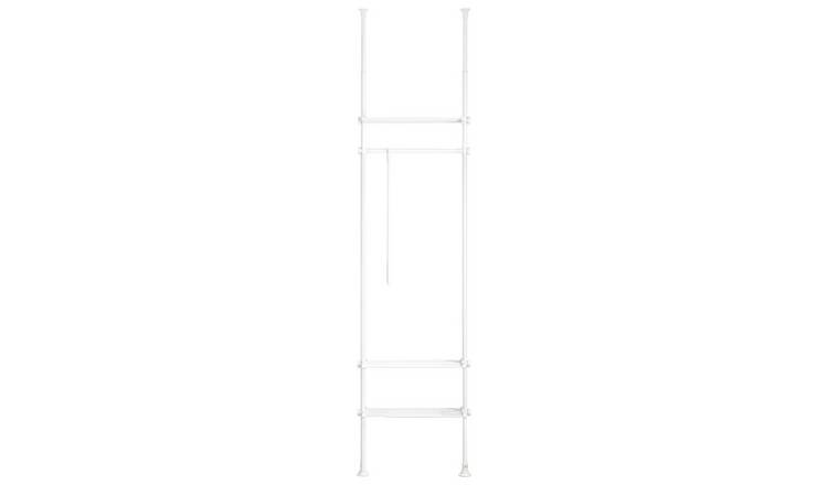 SoBuy 1 Hanging Rail 2 Shelf Freestanding Coat Rack - White