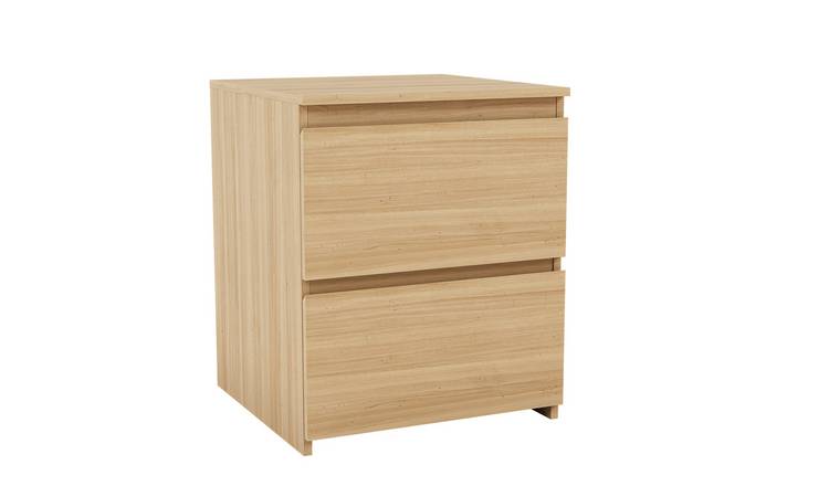 Vida Designs Denver 2 Drawer Large Bedside Chest - Pine