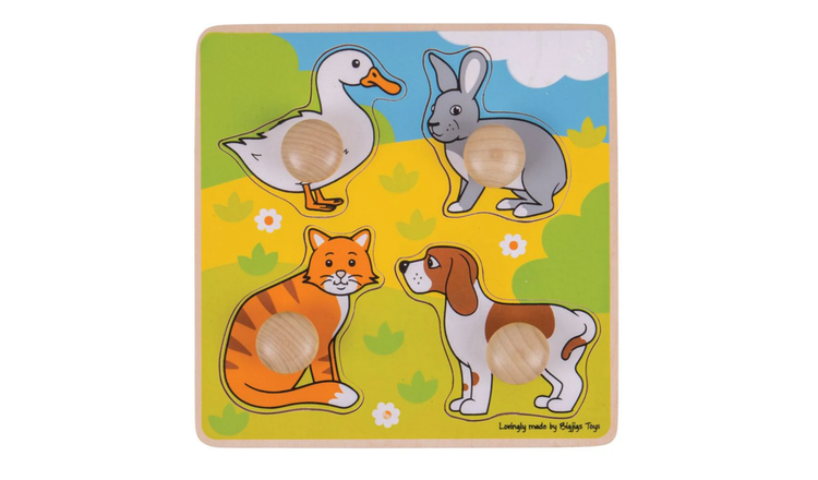 Bigjigs Toys My First Peg Puzzle (Pets) - 12 Months +