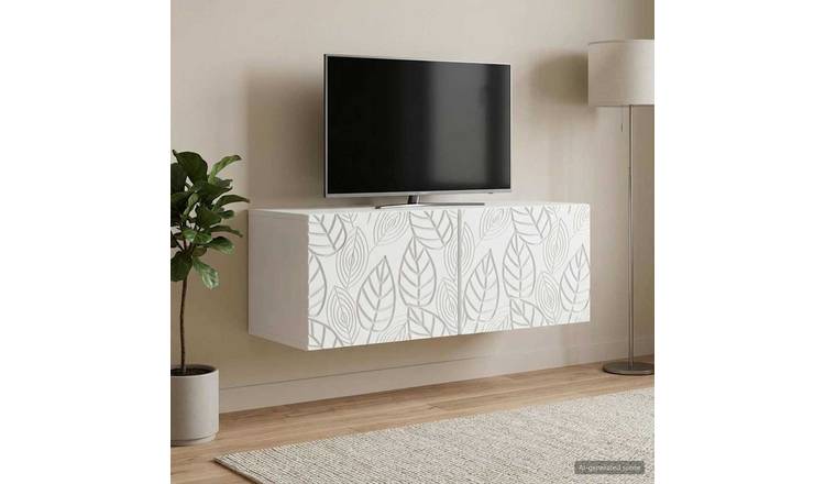 Walplus 2 Door Wall Mounted TV Cabinet Wall-Mounted - White - 78.5 x 41 x 30 cm