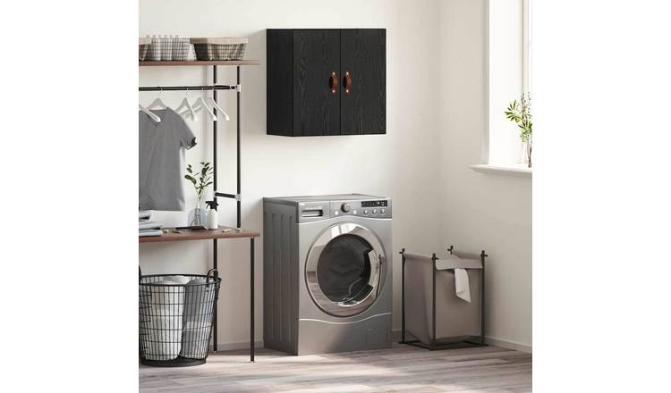 Walplus Engineered Wood Wall Mounted Wall Cabinet - Black Ash - 60 x 31 x 60 cm