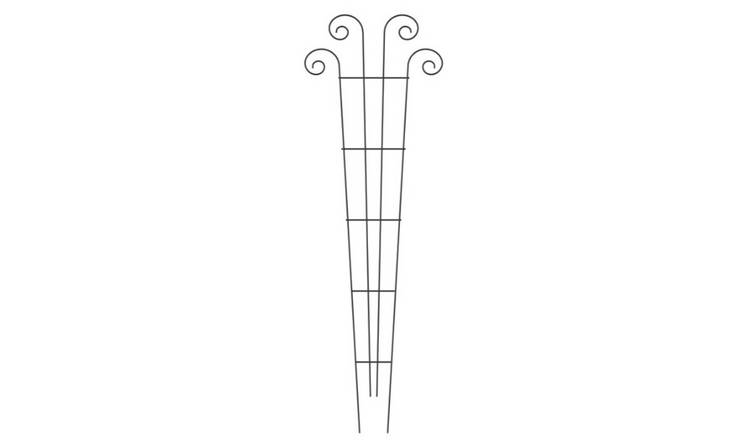 Primrose Spiral Topped Wave Design Trellis and Plant Support in Green - 121cm