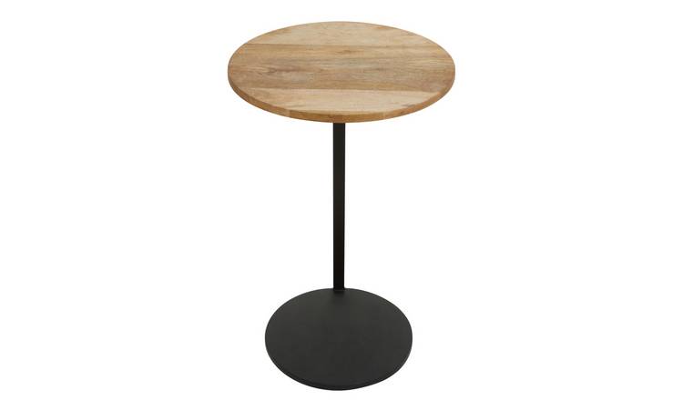 Orsina Corra Round Wooden Top Side Table – Natural & Black