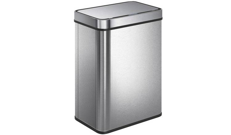 HOMCOM 50L Sensor Bin with Soft-Close Lid - Silver