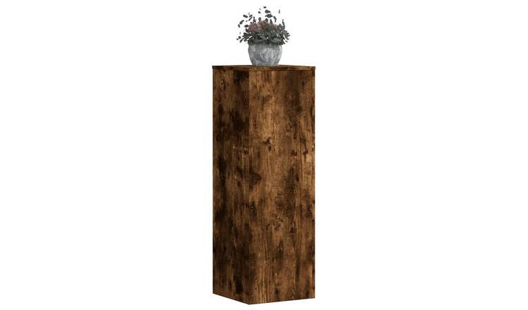 Walplus Pack of 2 Engineered Wood Plant Stand - Smoked Oak - 33 x 33 x 100 cm