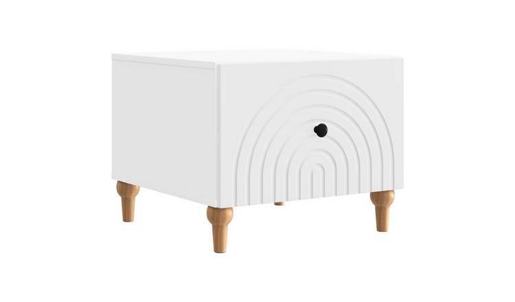 Walplus Living Room Engineered Wood Coffee Table - White - 49 x 50 x 40 cm