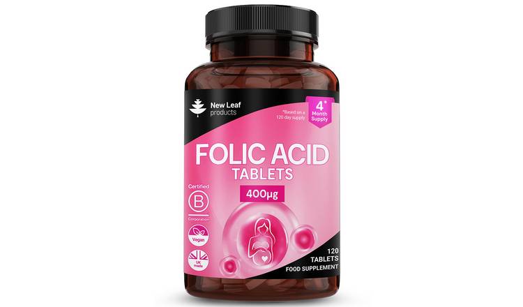 New Leaf Folic Acid Supplement 400mcg - 120 Tablets