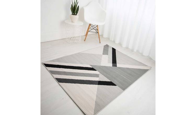 Mega Flooring Grey Modern Geometric Rug - 160 x 230cm