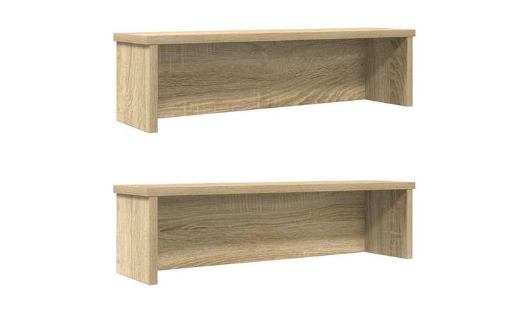 Walplus Pack of 2 Stackable Kitchen Racks - Sonoma Oak - 50 x 15 x 16 cm
