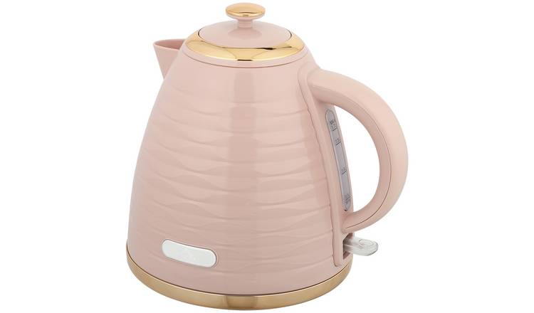 HOMCOM Cordless Electric Kettle - Pink Water Ripple Texture