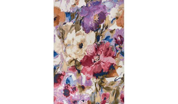 Hanse Home Multicoloured Polka Dot Gobelin Floral Decorative Rug - 60 x 90cm