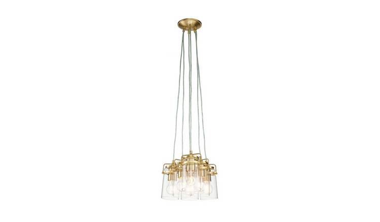 Elstead Kichler 6 Arm Pendant Light - Brushed Brass