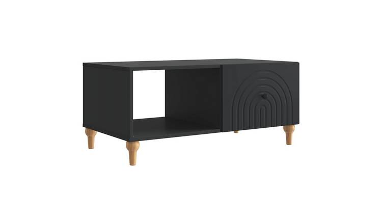Walplus 1 Drawer Coffee Table - Black and Golden - 90 x 50 x 40 cm