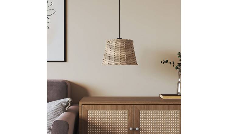 Walplus Brown Iron Wicker Ceiling Lampshade - 25 x 17cm