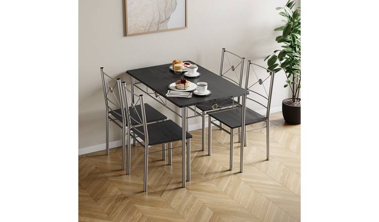 Vida Designs Roslyn 4 Seater Dining Set - Black