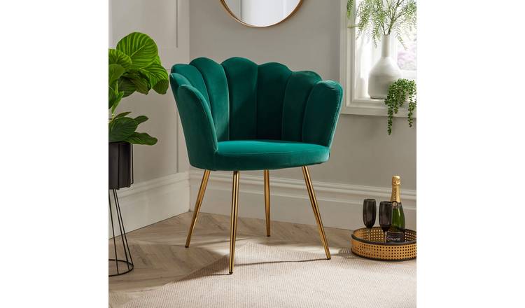 Home Source Scallop Compact Armchair - Green