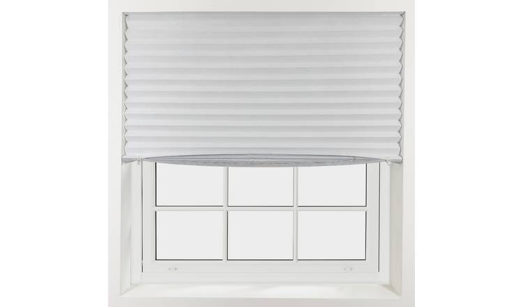 Furnished White No Drill Stick On Pleated Whiteout Blind - 85 x 150cm