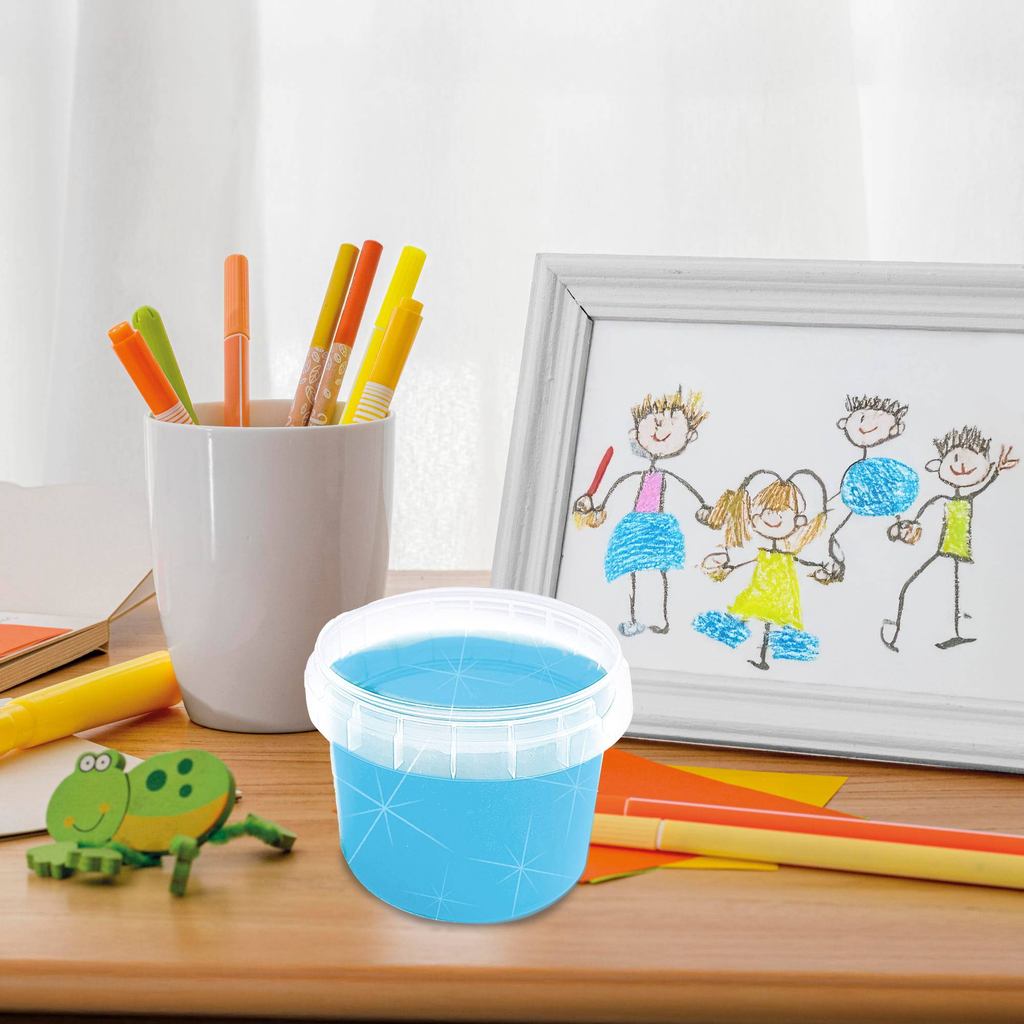 SES Creative Slime Sensory Set - 140g Jar - Blue Glitter - Image 4