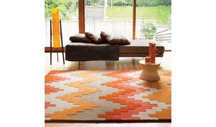 Mega Flooring Orange Handmade Abstract Rug - 200 x 300cm