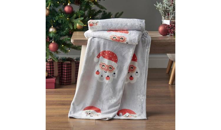 Catherine Lansfield Christmas Santa Spectacular Blanket Throw 130 x 170cm - Grey