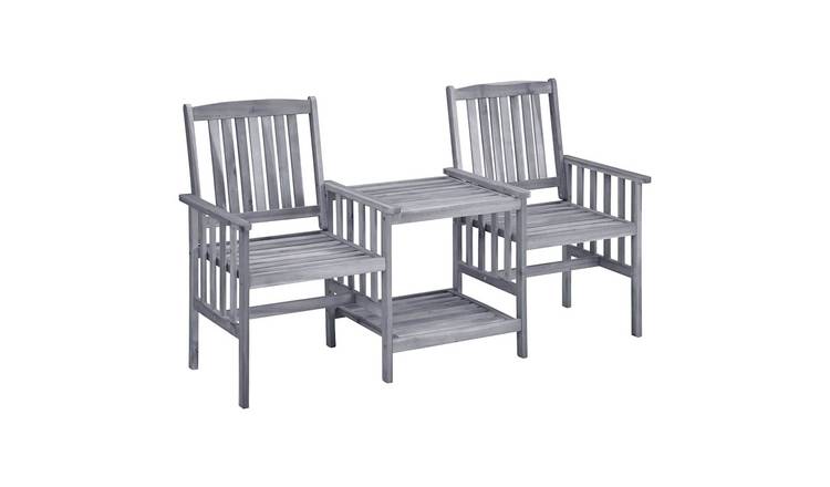 Walplus Solid Acacia Wood Outdoor Furniture Set - Brown - 159 x 61 x 92 cm