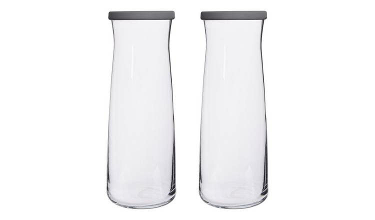 LAV Vera Glass Carafes - 1.2L - Grey Lid - Pack of 2