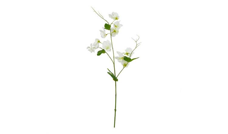 Hill Interiors The Natural Garden Collection Sweetpea Artificial Flower - White