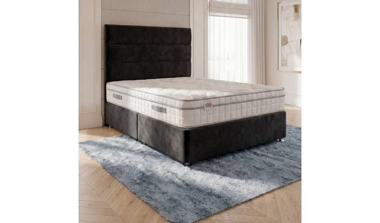 Somnior Regent Velvet Small Single Pocket Mattress Divan Bed Set - Black