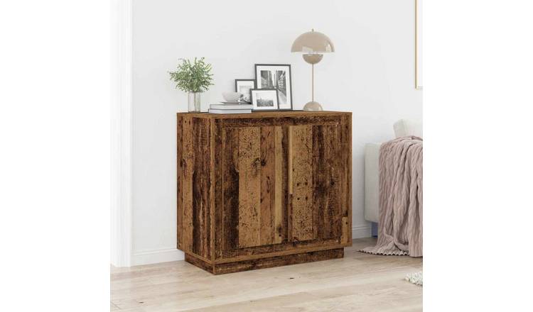 Walplus 2 Door Rectangular Sideboard - Old Wood - 80 x 40 x 75 cm