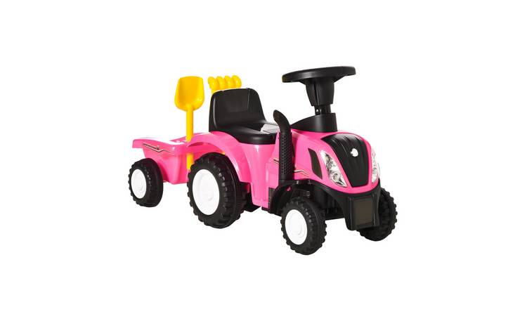 HOMCOM New Holland 1 to 3 Years Foot to Floor Ride On Tractor – Pink