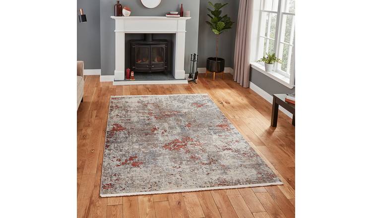 Mega Flooring Grey Traditional Abstract Rug - 120 x 170cm