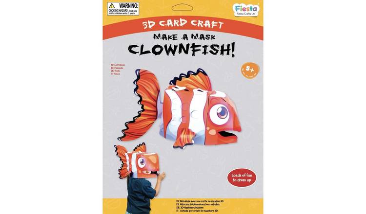 Fiesta Crafts Clownfish 3D Mask Card Craft - 5 Years +