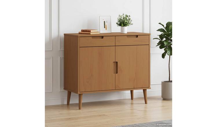 Walplus Solid Pine Sideboard - Caramel - 90 x 40 x 80 cm