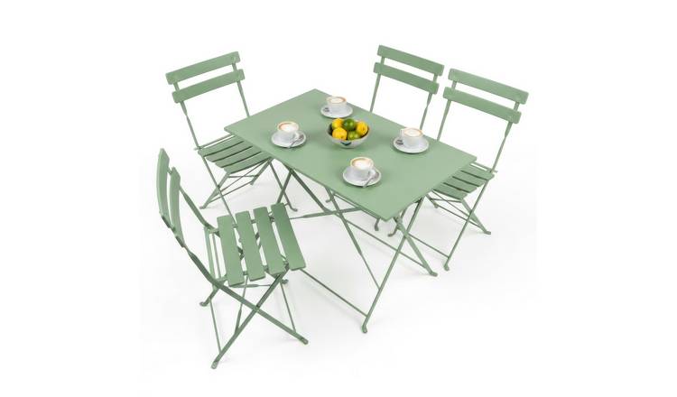 Harbour Housewares 5 Piece Sussex Folding Patio Bistro Set - Sage