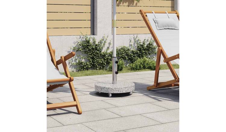 Walplus Stainless Steel Parasol Base Granite 30 kg Round - Grey