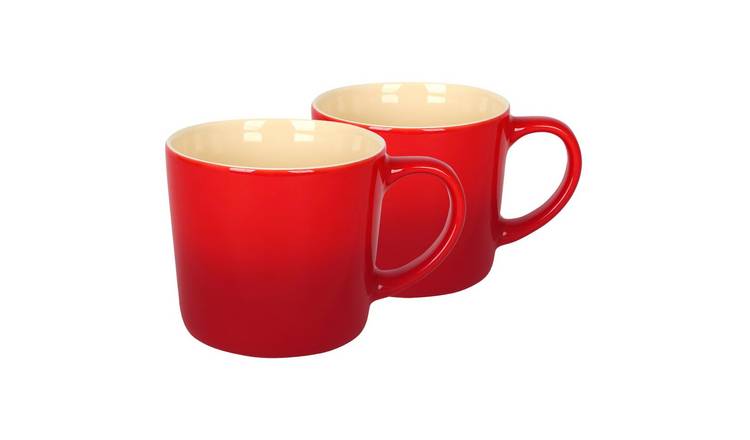 Argon Tableware 330ml New Bone China Mugs Pack of 2 - Red Ombre