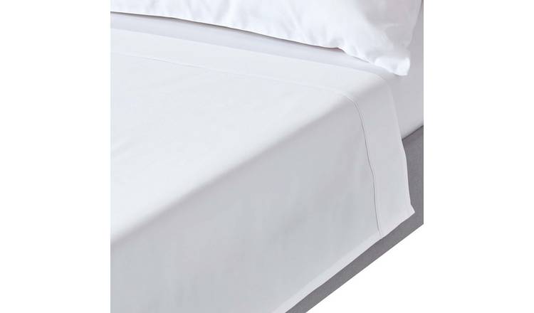 Homescapes Egyptian Cotton White Sateen Flat Sheet - King Size