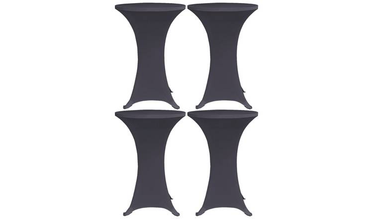 Walplus Pack of 4 Stretch Table Cover - Anthracite - 60 cm