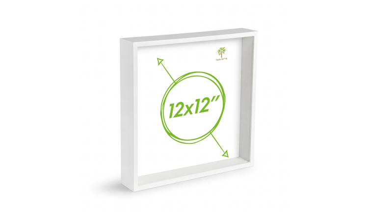 Nicola Spring 3D Deep Box Photo Frame - 12 x 12" - White