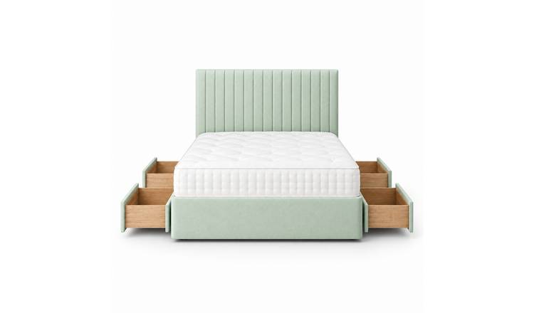Comfy Deluxe 5ft King Size    4 Drawer Suede  Divan Bed Set -  Duck Egg