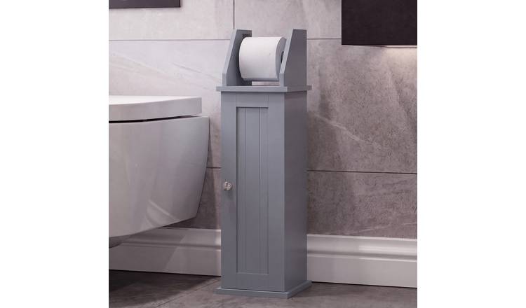 Bath Vida Hayle Toilet Roll Holder & Cupboard FSC - Grey